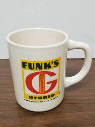 2 Vintage FUNKS G HYBRID Advertising Seed Corn Coffee Cup Mug 2