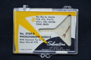 Vtg Silvertone No.  5769 - D Phonograph Needle - Diamond Tip - 33 1/2 - 45s - Sears,  Roebuck