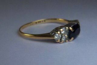 Vintage 9ct Gold Stamped 375 Sapphire And Zircon Ring Size Small J 1/2 Scrap