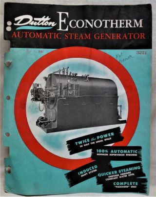 Dutton Automatic Steam Generator Advertising Sales Brochure 1947 Vintage