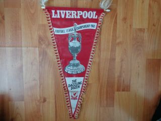 Vintage Liverpool Fc League Champions 1980 Football Pennant Flag Banner