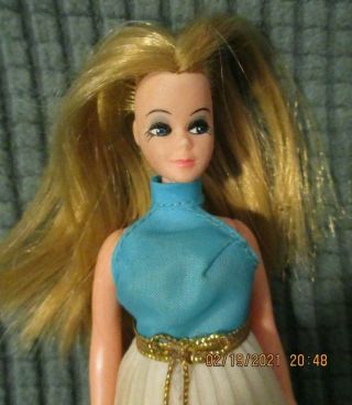 Vintage 1970s Topper Dawn Doll,  Blue Top with Shiffon Skirt 2