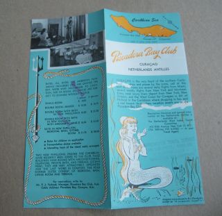 Old Vintage 1950 ' s - CURACAO - Piscadera Bay Club - Travel Brochure - Caribbean 3