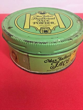 Vintage Can of Max Factor Theatrical Face Powder Hollywood California 2