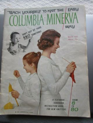 2 - Vintage Columbia Minerva Teach Yourself To Knit The Easy Way Pattern Books
