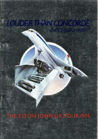 Elton John Vintage Programme Louder Than A Concorde Uk Tour 1976