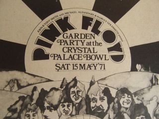 PINK FLOYD 1971 VINTAGE CONCERT POSTER ADVERT CRYSTAL PALACE BOWL 2