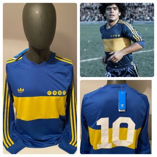 Boca Juniors 1981 Diego Maradona Retro Shirt Vintage Football Jersey Fan Version
