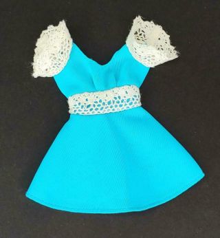 Vintage Mattel Francie Hair Happenins 1122 Turquoise & Lace Dress
