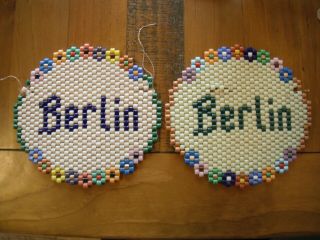 1936 Olympics Berlin.  Germany Wall/table Mats Vintage,  Souvenier.  Beads Unusual