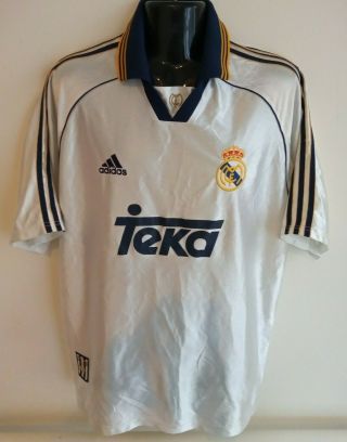 Real Madrid Adidas Home Shirt 1998 1999 Camiseta Trikot Maillot 98 99 Vintage L