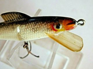 Vintage Unknown 3 1/2 " Minnow With Silver Insert Square Bill