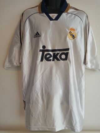 Real Madrid Adidas Home Shirt 1998 1999 Camiseta Trikot Maillot 98 99 Vintage Xl