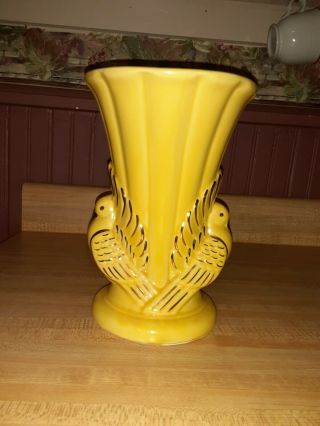 Vtg Shawnee Pottery Gold Trimmed Dove Birds Pink 9 " Art Deco 1940 