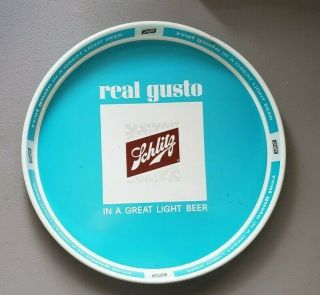 Vintage Schlitz Real Gusto Beer Tray 1965