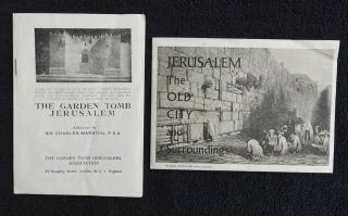 1969 Jerusalem Tourist Map & The Garden Tomb W/ Sir Charles Marston Addresses