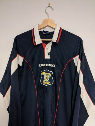 Scotland Vintage Umbro Home Football Shirt 1996/97 Size XL - Long Sleeve - 90s 2