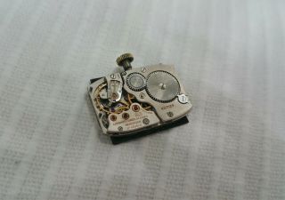 Vintage Longines 9LT mechanical watch movement,  not running; dial,  stem & hands 2