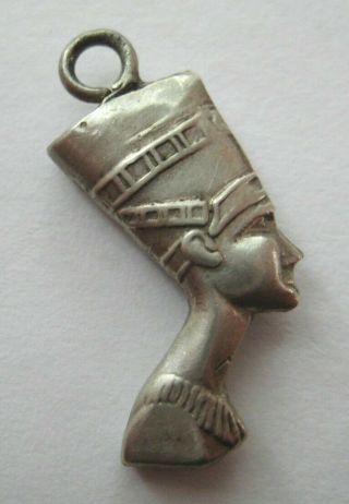 Vintage 800 Silver Egyptian Queen Nefertiti Bracelet Charm