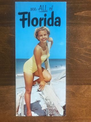 1950’s Brochure Florida Visitors Guide,  Map