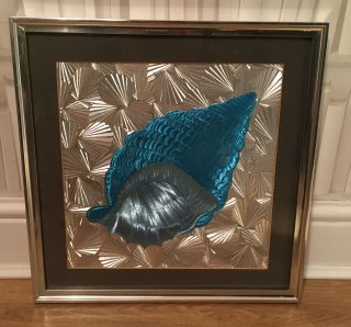 Vintage Retro Kitsch Mid Century 60s / 70s Holographic Shell Print Framed