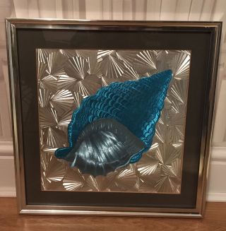 VINTAGE RETRO Kitsch Mid Century 60s / 70s Holographic Shell Print Framed 2