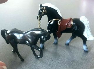 Vintage Metal Horse Figurines (2)
