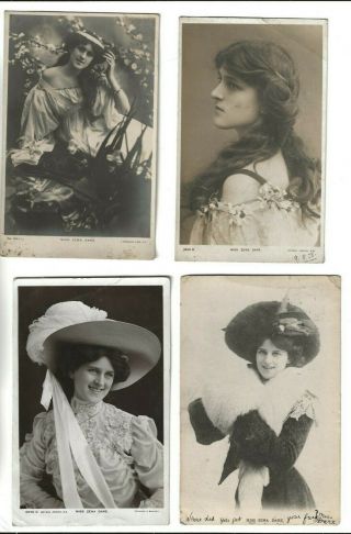 Zena Dare Edwardian Actress 6 X Vintage Postcards Incl Davidson,  Rapid