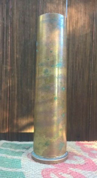 Vintage Ww2 1942 Brass Military Artillery Shell Casing Trench Art 61mm