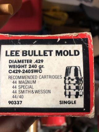Vintage Lee Bullet Mold 44 Mag,  Special,  S&w, .  429 240gr C429 - 240swc