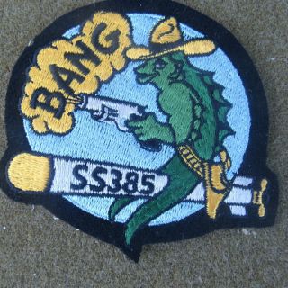 1940s - 50s Vintage Us Navy Submarine Jacket Patch On Wool Uss Bang Ss 385
