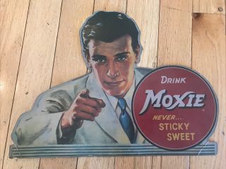 Vintage Drink Moxie Cardboard Advertising Sign
