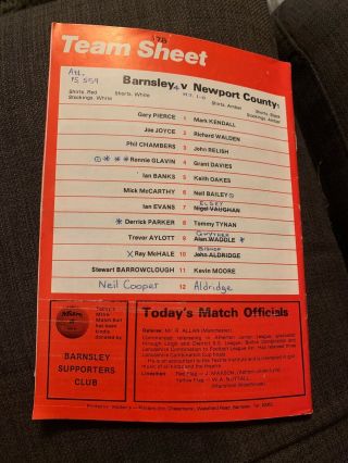 1981 Barnsley V Newport County Football/Soccer Programme 2