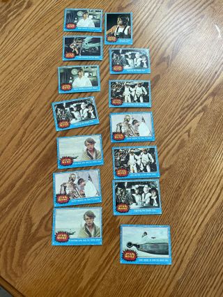 Vintage 14 Luke Skywalker Star Wars Cards 1977 Blue Series 1