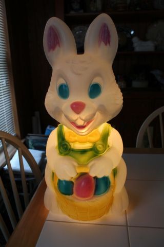 General Foam Easter Bunny Rabbit Blow Mold 19 " Light Up Decoration Vtg Usa