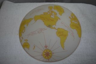 Vintage Nautical Compass World Globe Atlas Map Glass Ceiling Light Cover Shade