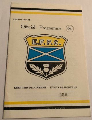 East Fife V Morton 1968 Football Programme Scottish Cup