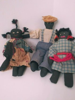 Vintage Black Americana Folk Art Rag Doll 