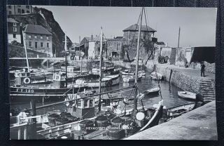 Mevagissey Fishing Boats Rp Lilywhite Vintage Postcard (b)