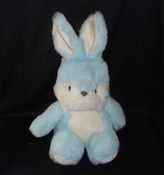 16 " Vintage Wuvables Baby Blue & White Bunny Rabbit Stuffed Animal Plush Toy