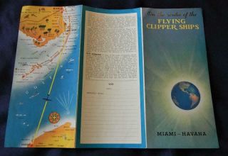 VINTAGE BROCHURE ON THE ROUTES OF THE FLYING CLIPPER SHIPS MIAMI - HAVANA 3