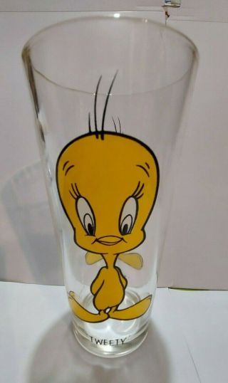 Vintage 1973 Tweety Bird Glass Pepsi Series Warner Brothers Looney Tunes