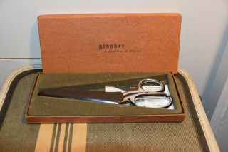 Vintage Gingher Knife Edge Fabric Shears Scissors Chrome Brazil 8 "