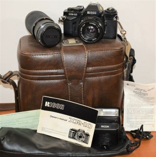 Ricoh Xr - 10 Vintage Camera Bundle W/case & Strap Soligor 80 - 200mm Canon Sky 1 - A