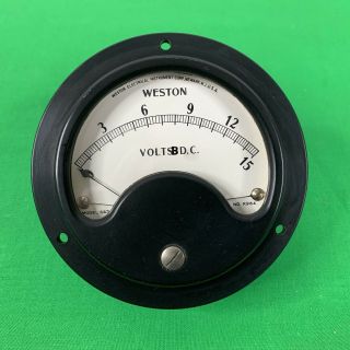 Vintage Weston Dc Volt Meter Measures 0 - 15 Vdc Model 643 B Gauge,  K964