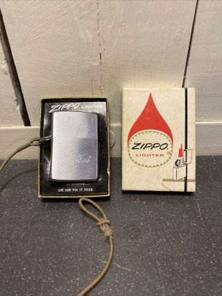 Vintage 1966 Brushed Metal Zippo Lighter W/box.