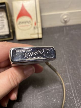 Vintage 1966 Brushed Metal Zippo Lighter W/Box. 3