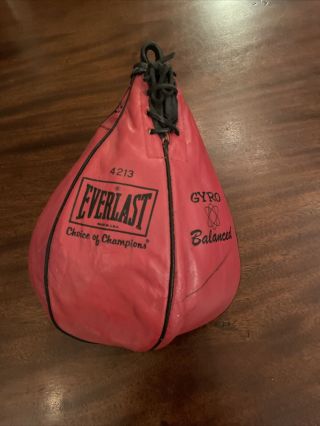 Vintage Everlast Leather Punching Bag,  No.  4213,  Red,  Gyro Balanced Speed Bag