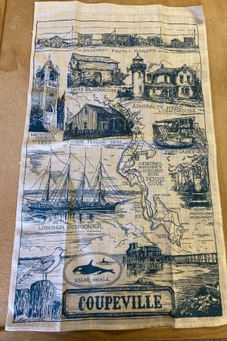 Vintage Linen Coupeville Tea Towel 16 In X 27 In