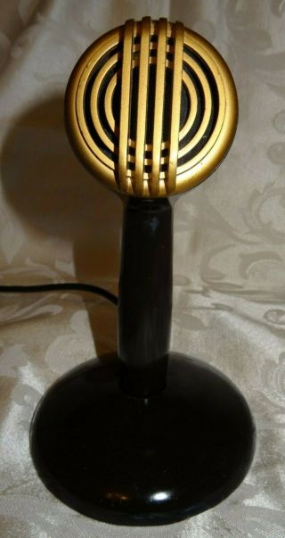 Vintage Art Deco Astatic Bullet Microphone with Stand & Cable C - 2644 1930 - 40 ' s 3